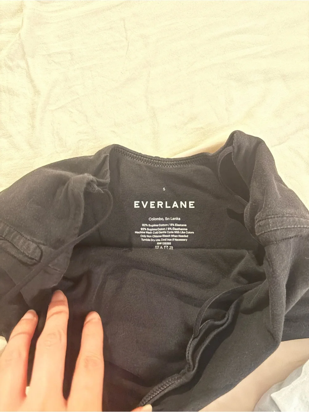 Everlane Black Spaghetti Strap Crop Top - Women - Picture 2 of 2